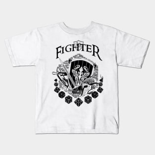 RPG Class Series: Fighter - Black Version Kids T-Shirt